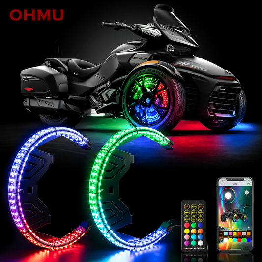 3-Wheel Motorcycle LED Flows Chasings Wheel Ring Lights for Spyder 2010-2020
