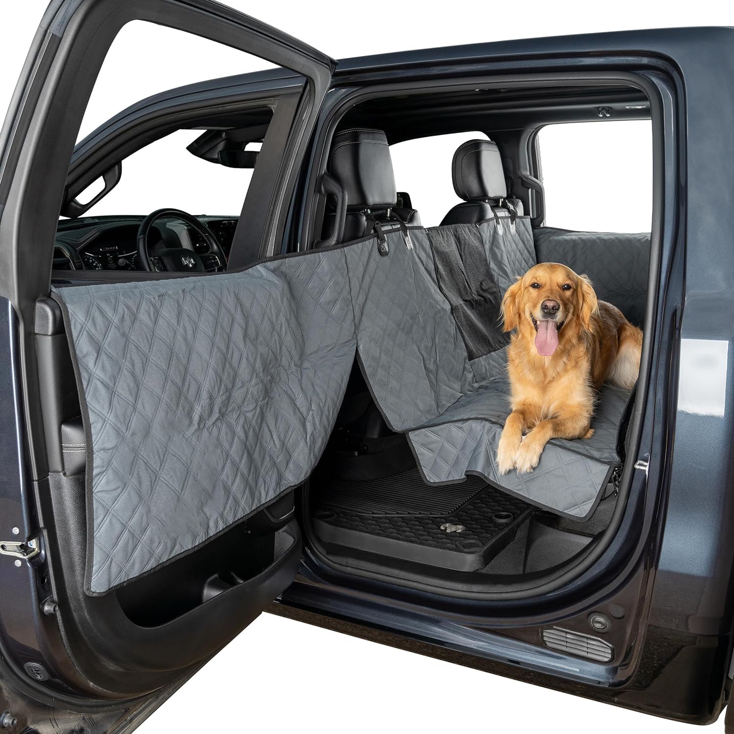 thumbnail image 2 of Universal Dog Seat Cover For Car – Waterproof Oxford Hammock Style – Protects Back Seat For SUV & Truck 2 of 5