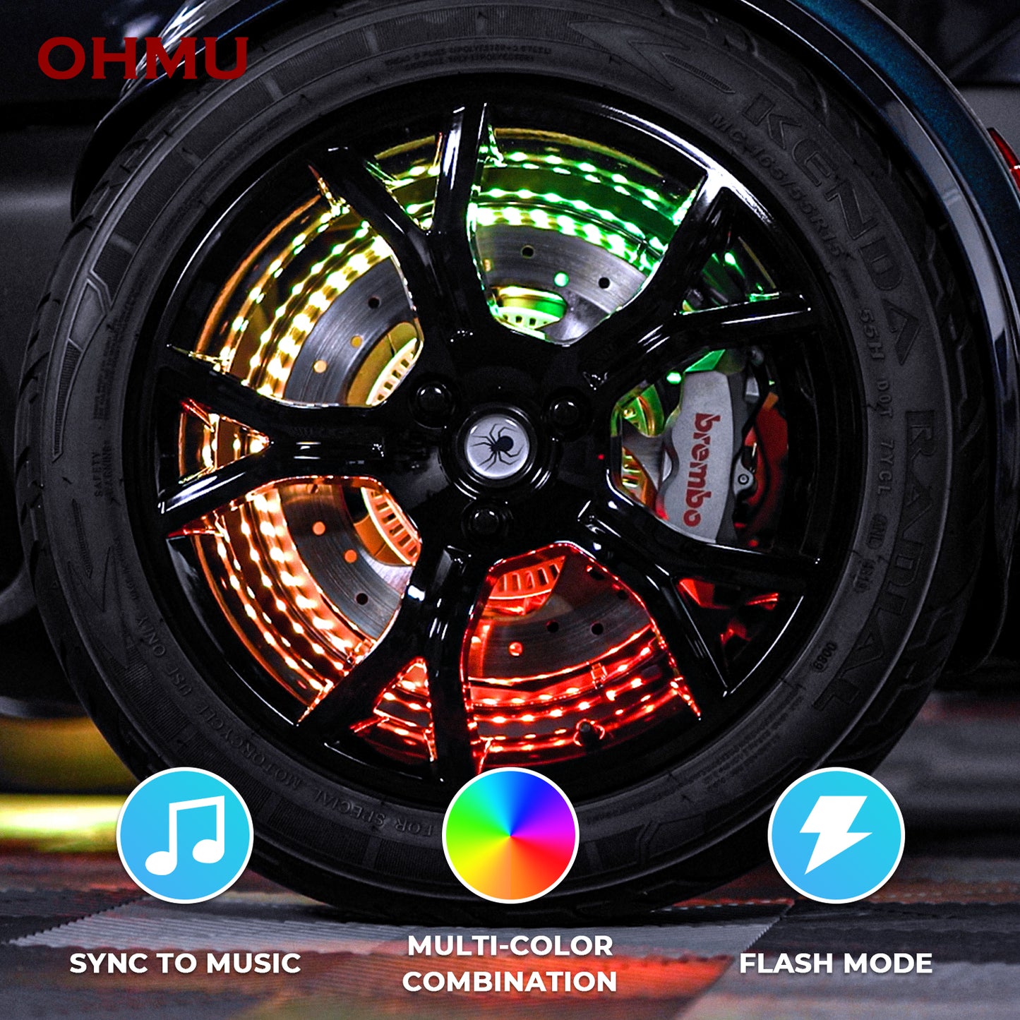 3-Wheel Motorcycle LED Flows Chasings Wheel Ring Lights for Spyder 2010-2020