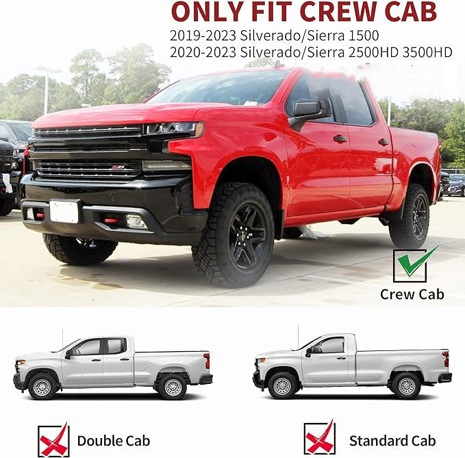 Drop Side Steps for 2019-2024 Chevy Silverado/GMC Sierra 1500, 2020-2024 Silverado/Sierra 2500HD 3500HD Crew Cab - OHMU
