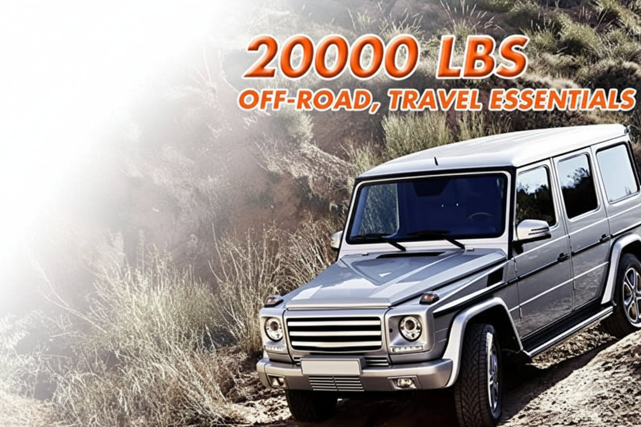 20,000 lb Tow Strap (2"x20') - Heavy Duty Recovery Rope for Jeep/Truck/SUV