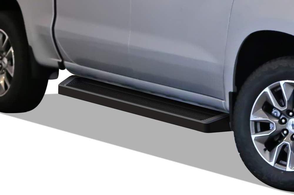 APS Running Boards 6in Black Compatible with Chevy Silverado GMC Sierra Crew Cab 19-25