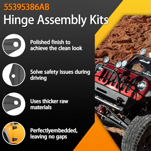 Jeep Wrangler JK Door Hinge Kit, 16PCS with Bolts