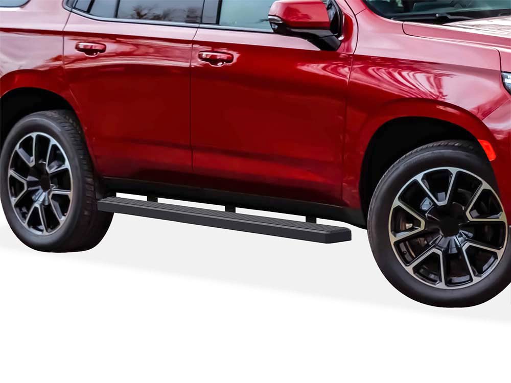 APS Running Boards Bars Compatible with Chevy Tahoe 2021-2025 4-Door & GMC Yukon 2021-2025 4-Door (Exclude Yukon XL) (Black Powder Coated Running Board Style)