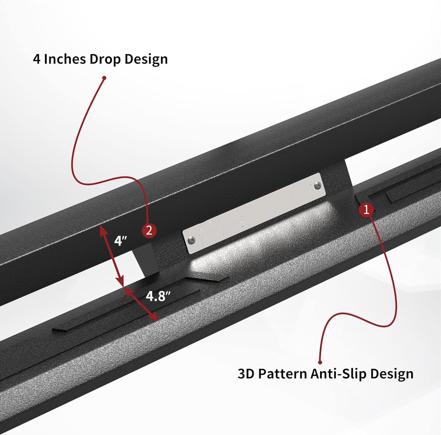 Drop Side Steps for 2019-2024 Chevy Silverado/GMC Sierra 1500, 2020-2024 Silverado/Sierra 2500HD 3500HD Crew Cab - OHMU