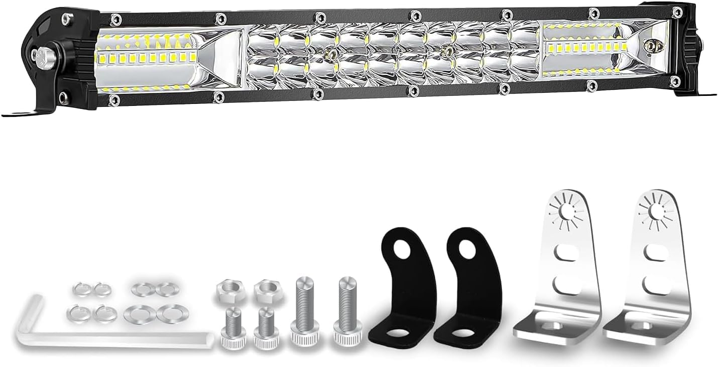 12" Double Row LED Light Bar (2-PCS) - 120W, 10000lm Flood/Spot Combo for Truck/ATV/Boat