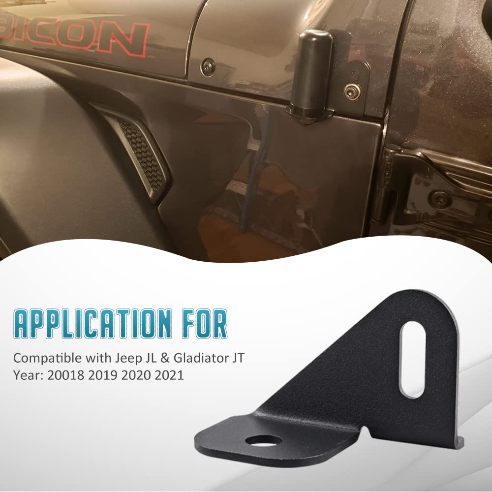 JL Antenna Mount Driver Side CB Antenna Mount Radio Driver's Side Mounting Bracket Front Driver Near The Hood Side CB Holder Compatible with Jeep Wrangler JL JLU & Jeep Gladiator JT 2018-2023
