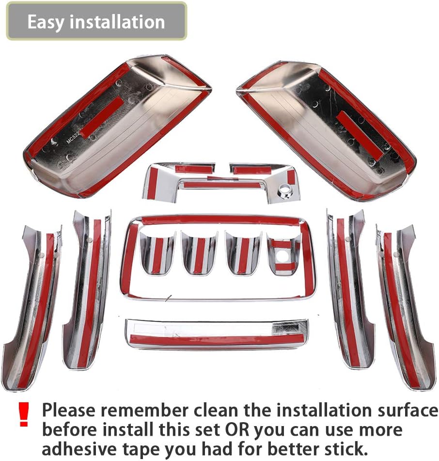 Chrome Handle + Mirror + Tailgate Cover Kit for 2014-2018 Chevy/GMC 1500/2500/3500 (Excludes Tow Mirror)
