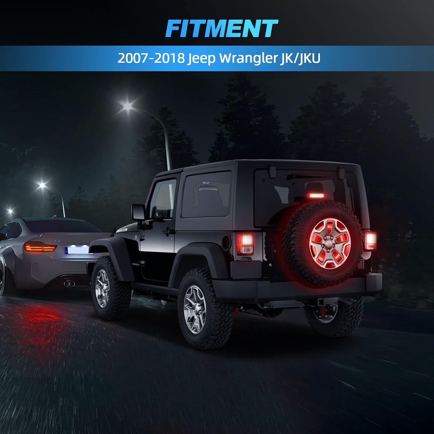 3-Side Spare Tire Brake Light, 400PCs LED Wheel Light - OHMU