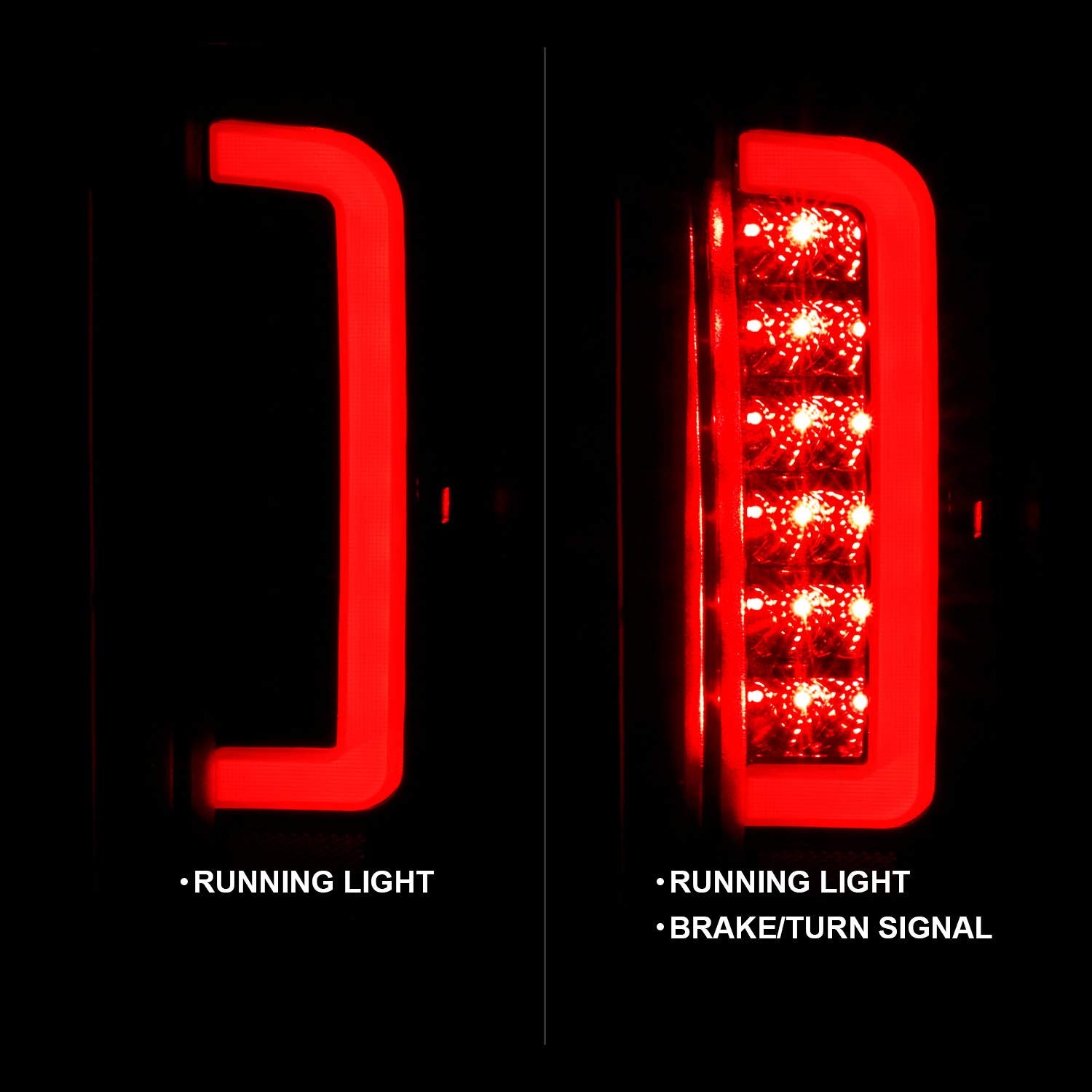 Truck 3D C-Type Halogen Tail Light Set For 1989-1996 Ford F150 Bronco F250 F350 - OHMU