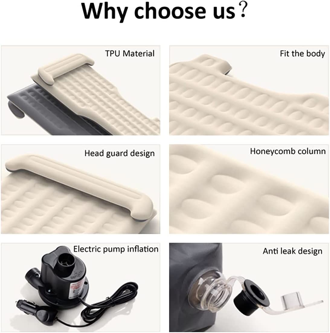Custom for 2020-2023 Tesla Model Y Mattress with Electric Air Pump and Headrest Sleeping Pad - OHMU