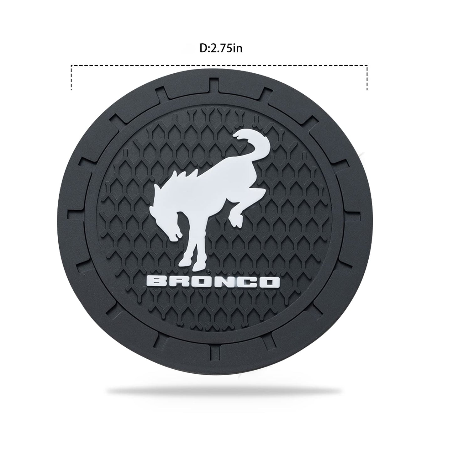 Silicone Cup Holder Coasters (2-Pack) for 2023-2024 Ford Bronco Sport - 2.75" Recessed Fit