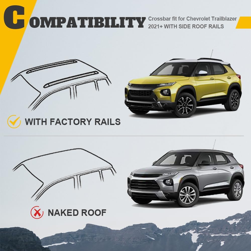 Cross Bar Roof Rack Fit for Chevy Chevrolet Trailblazer 2021-2025 - OHMU