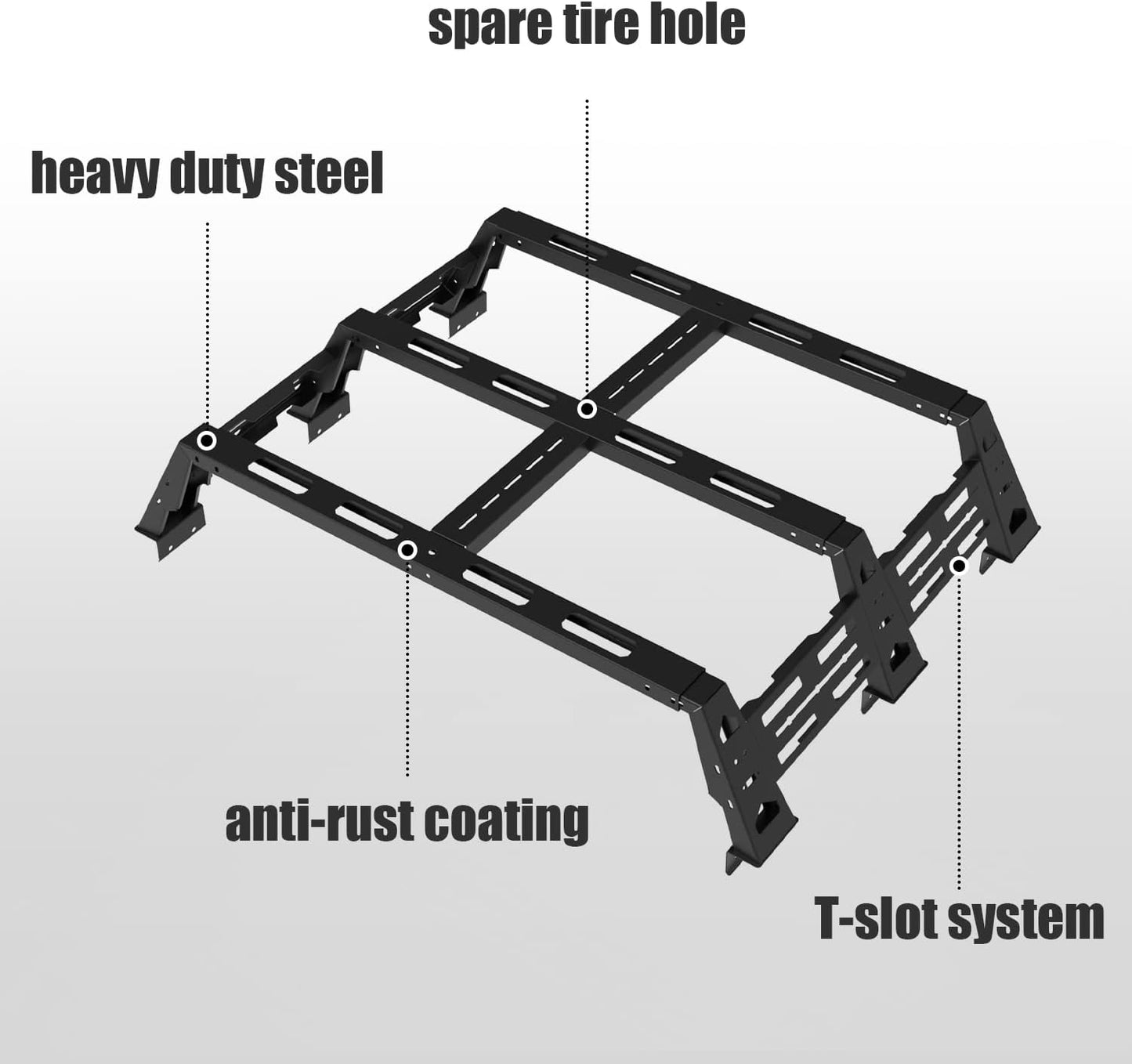 Truck Bed Rack Fit for 2009-2023 Ford F150 & Raptor - OHMU