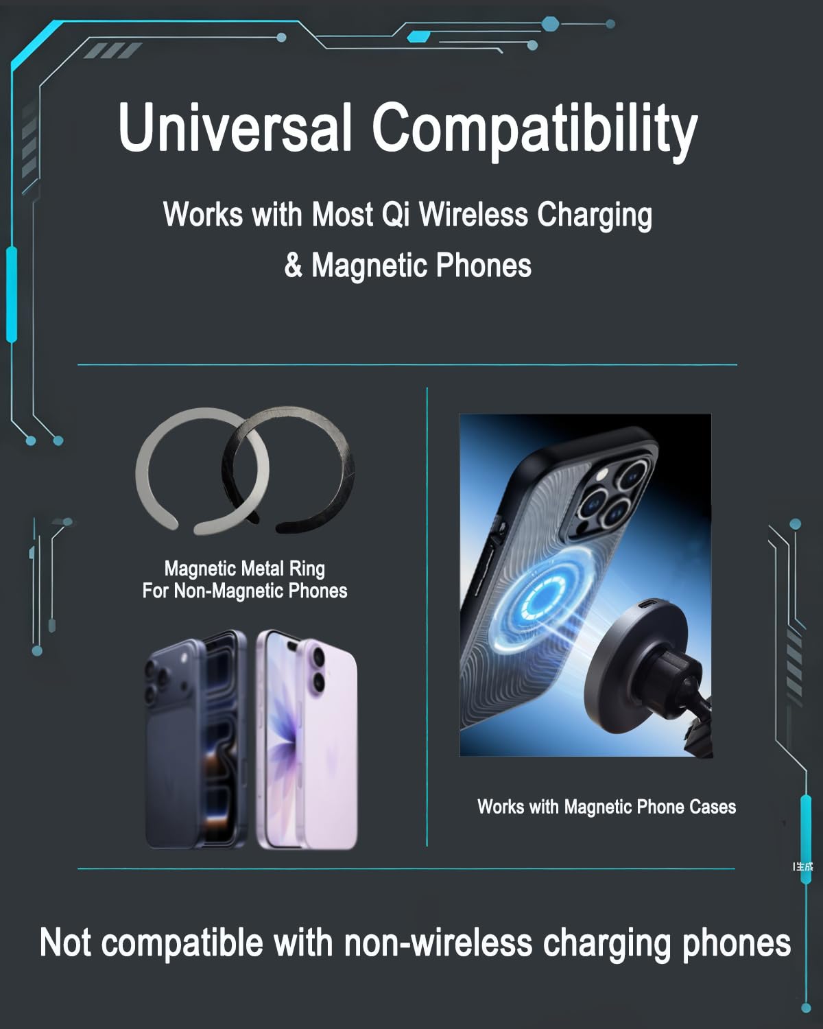 Magnetic Wireless Charging Phone Mount for Ford Bronco 2021-2026