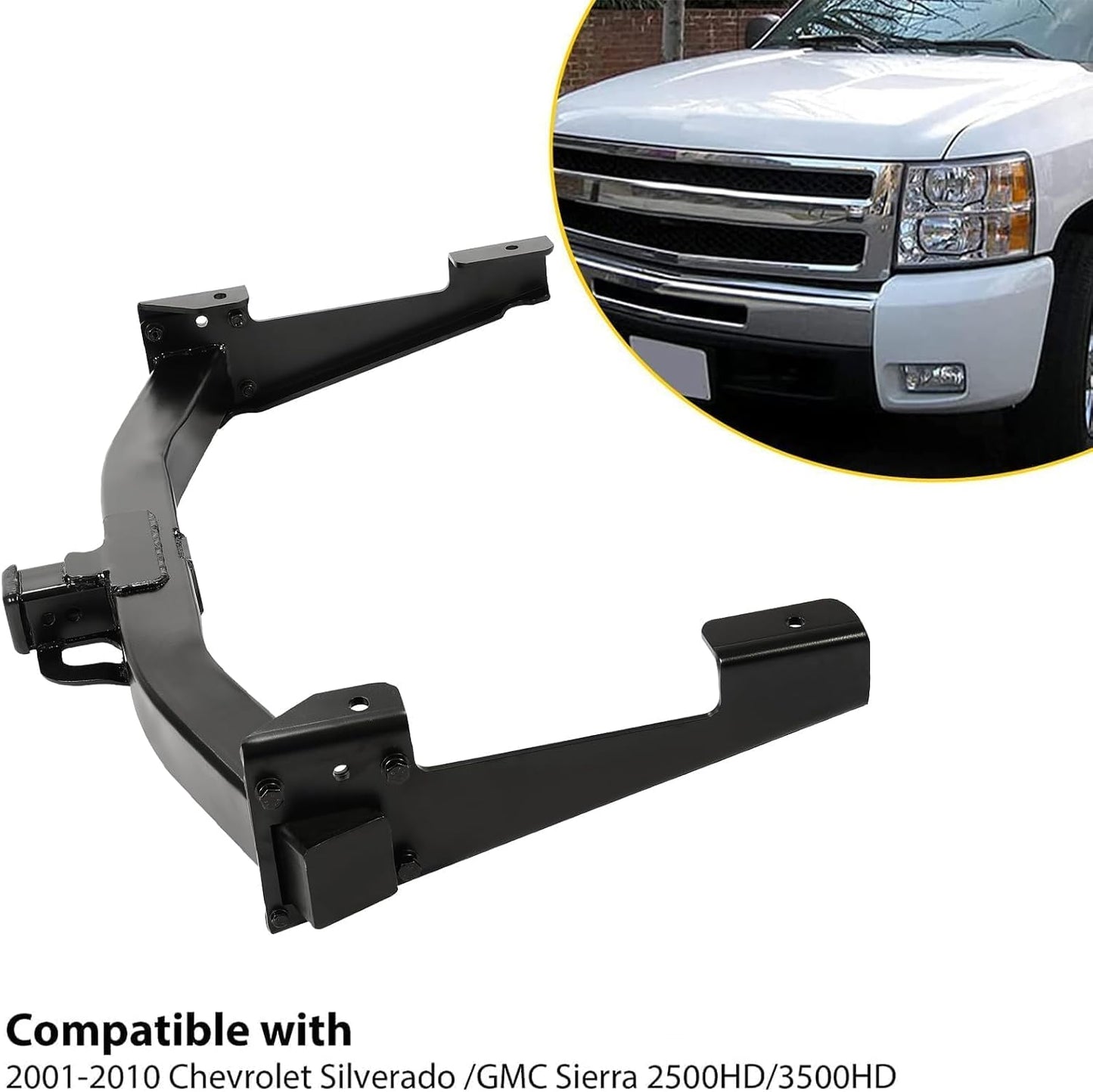 ECOTRIC Class 5 Trailer Tow Hitch W/2-Inch Receiver Compatible with Chevrolet Silverado GMC Sierra 2500HD 3500HD 2001-2010 Replacement for 41944