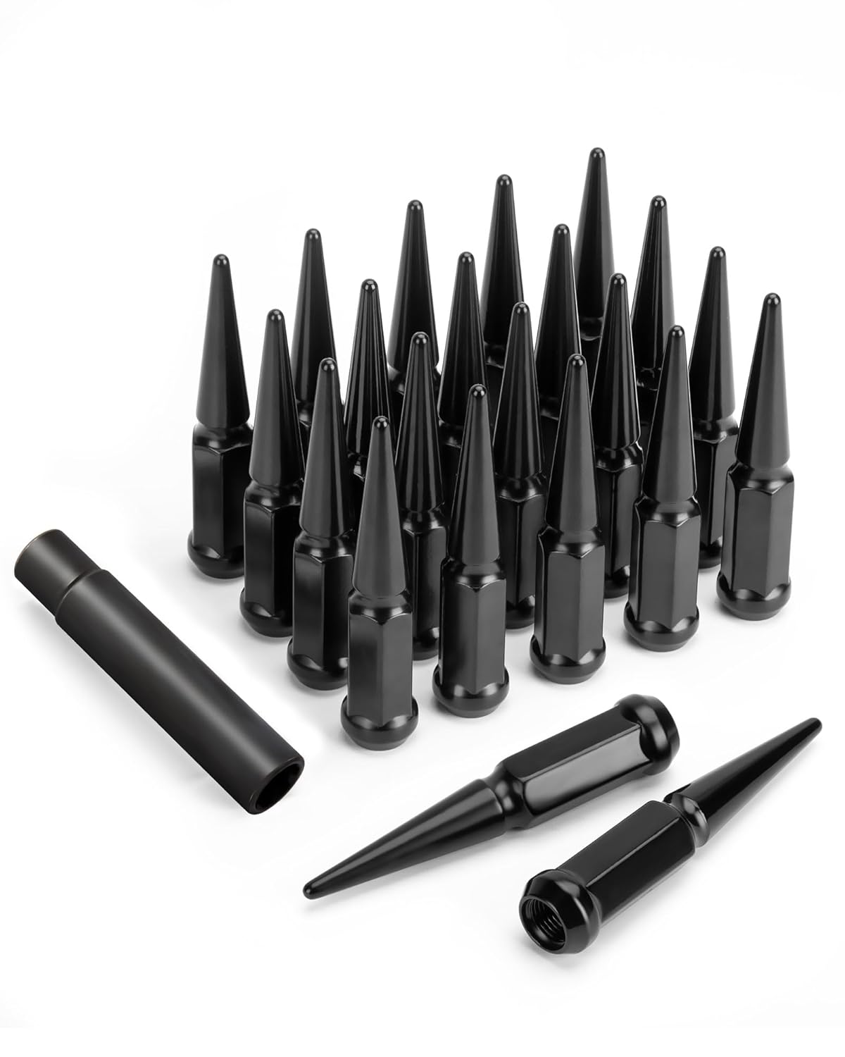 24PCS M14x1.5 Spike Lug Nuts for Chevy Silverado 1500 F-150 Ram 1500 - OHMU