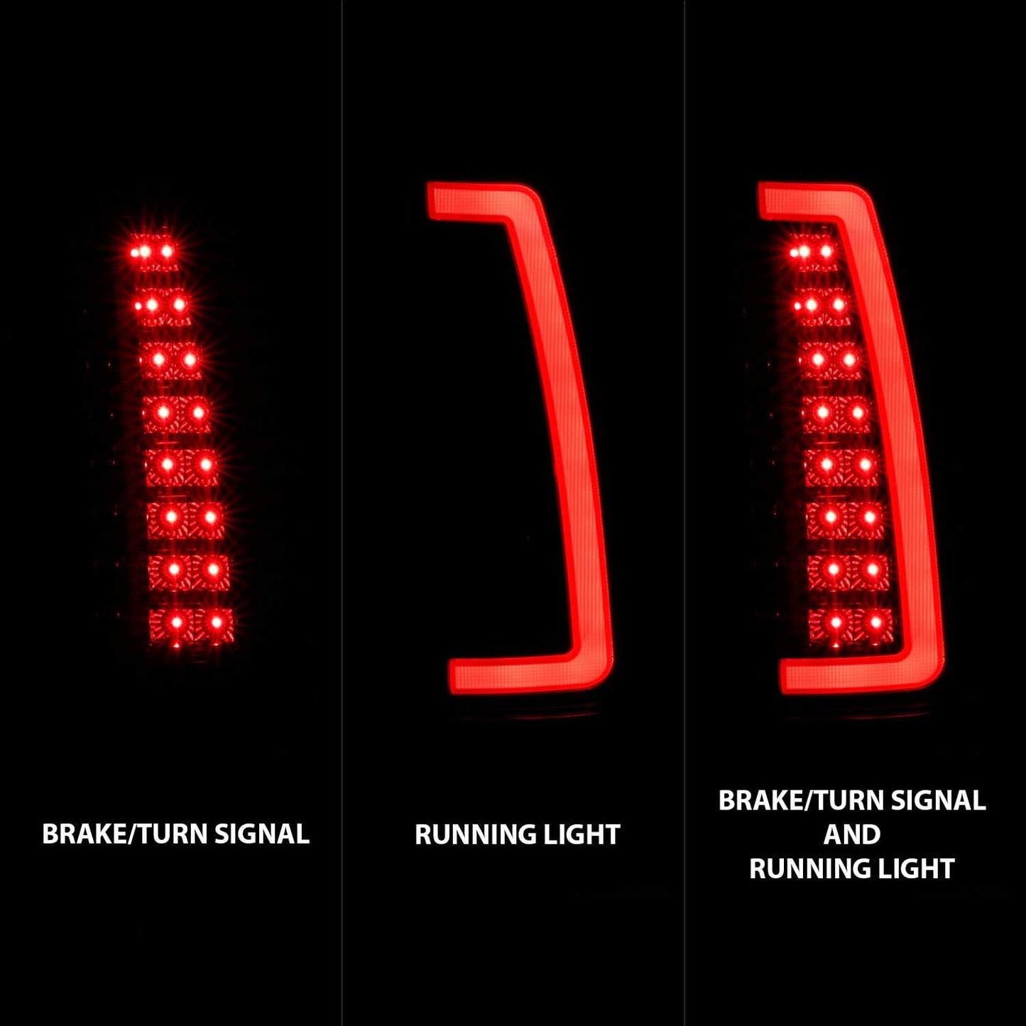 C-Type LED Tube Tail Lights Set For 1988-1999 Chevy GMC