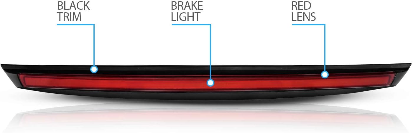 AmeriLite Red Neon LED 3rd Brake Lamp Center High Mount Stop Light For Chevy Tahoe Suburban/GMC Yukon XL/Cadillac Escalade SUV - Passenger and Driver Side, Vehicle Light Assembly, Red