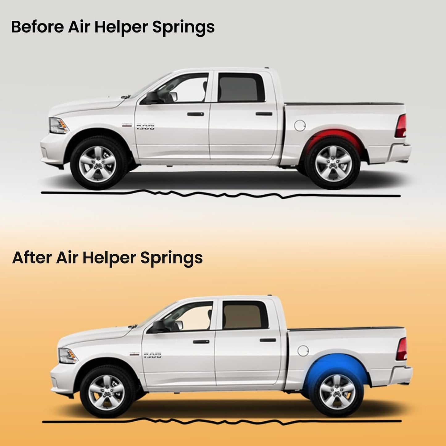 Air Helper Spring Kit for 2009-2024 Ram 1500/Classic - 2100 lb Load Leveling, 60818HD