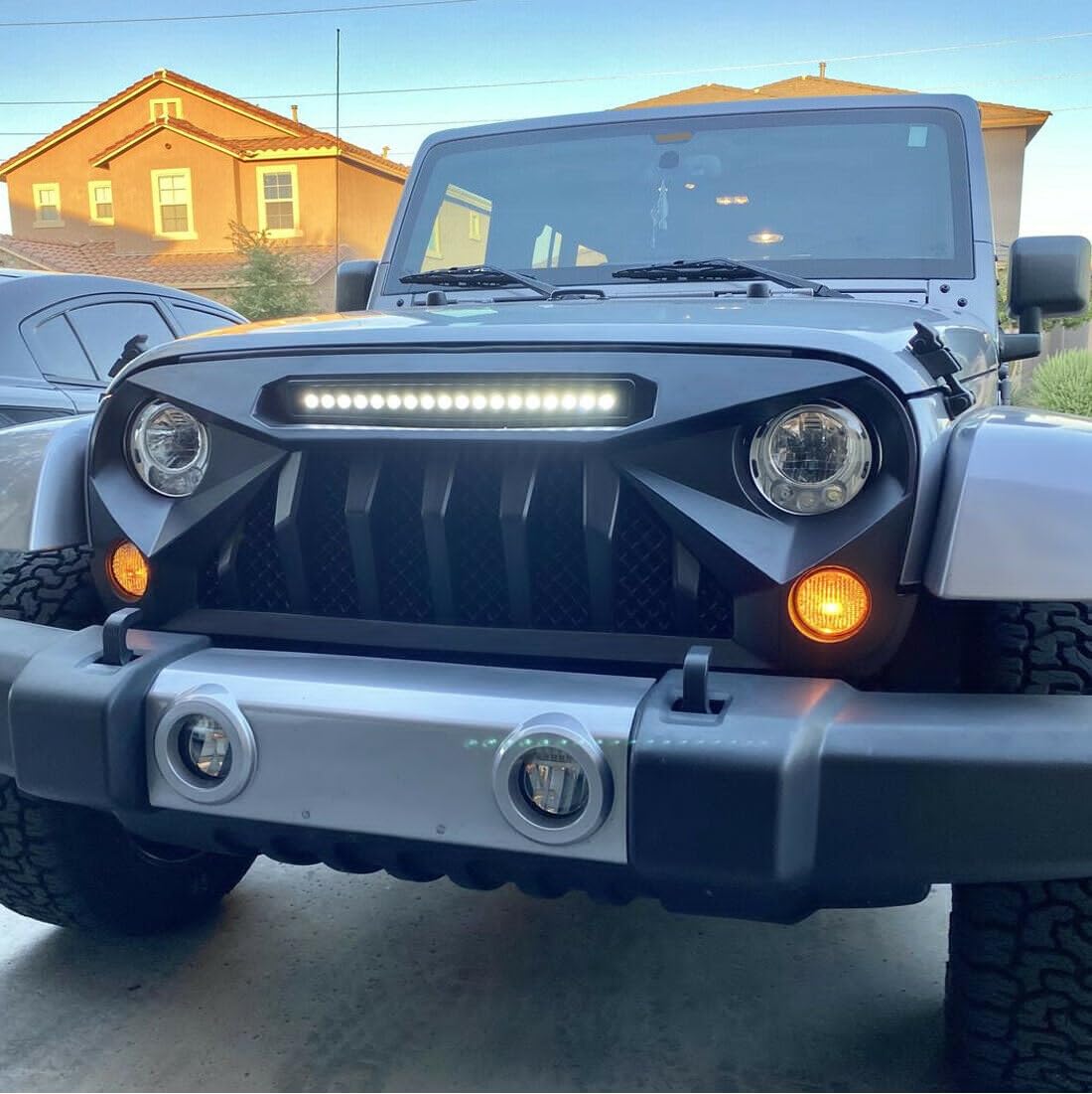 Jeep Wrangler JK Front Grille with Off-Road Lights