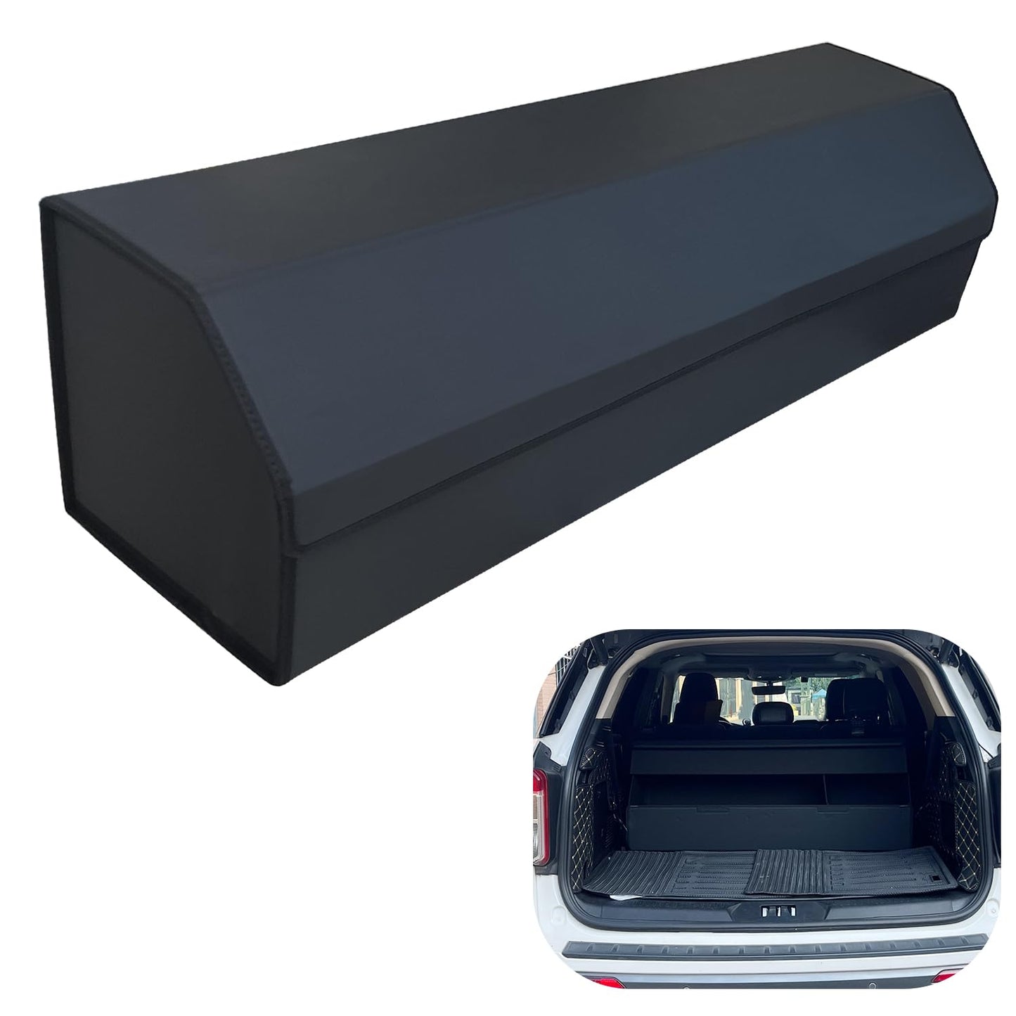 Car Trunk Organizer For Chevy Tahoe - Custom Fit, Large Space Outdoor Trunk Organizer with Leather,Hook-and-Loop Fastener,4-Layer Cover,For Chevy Tahoe 2021-2025