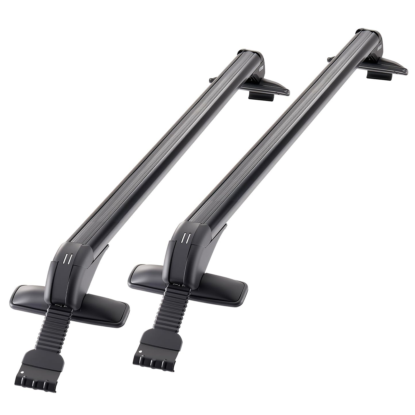 Universal Roof Rack Cross Bars for Naked Roofs - 165 lb Capacity, Lockable Aluminum