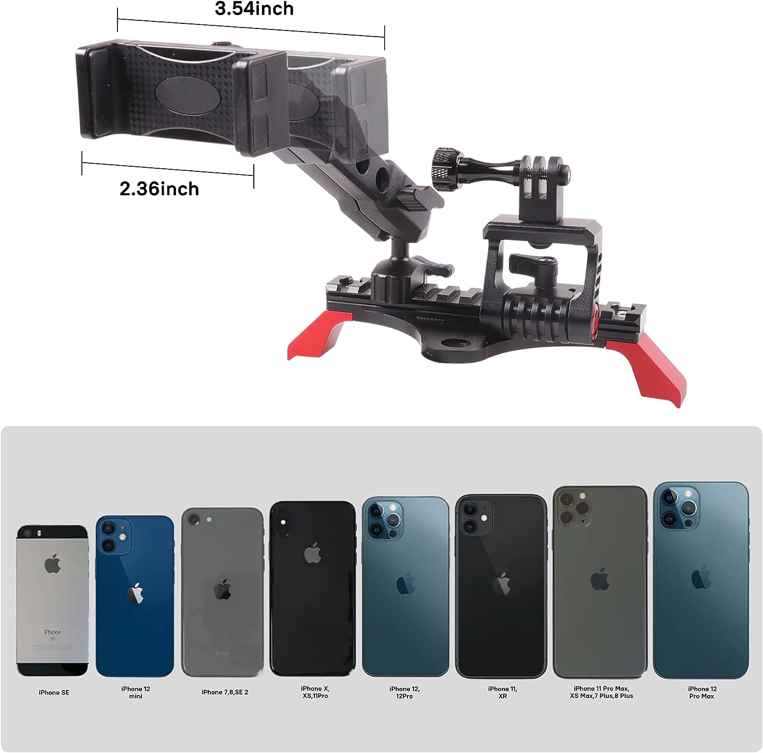 Bronco Phone Holder Mount with Picatinny Rail with Locking Action Camera 2021-2023 - OHMU