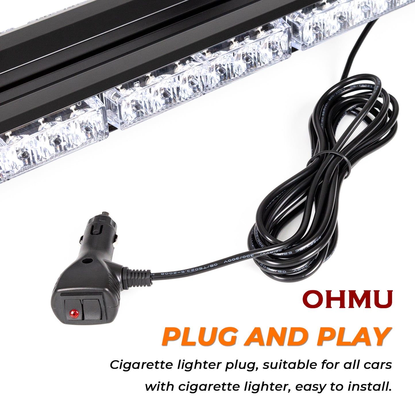 37.5" LED Strobe Light Bar Double Side Flashing with Magnetic Base - OHMU