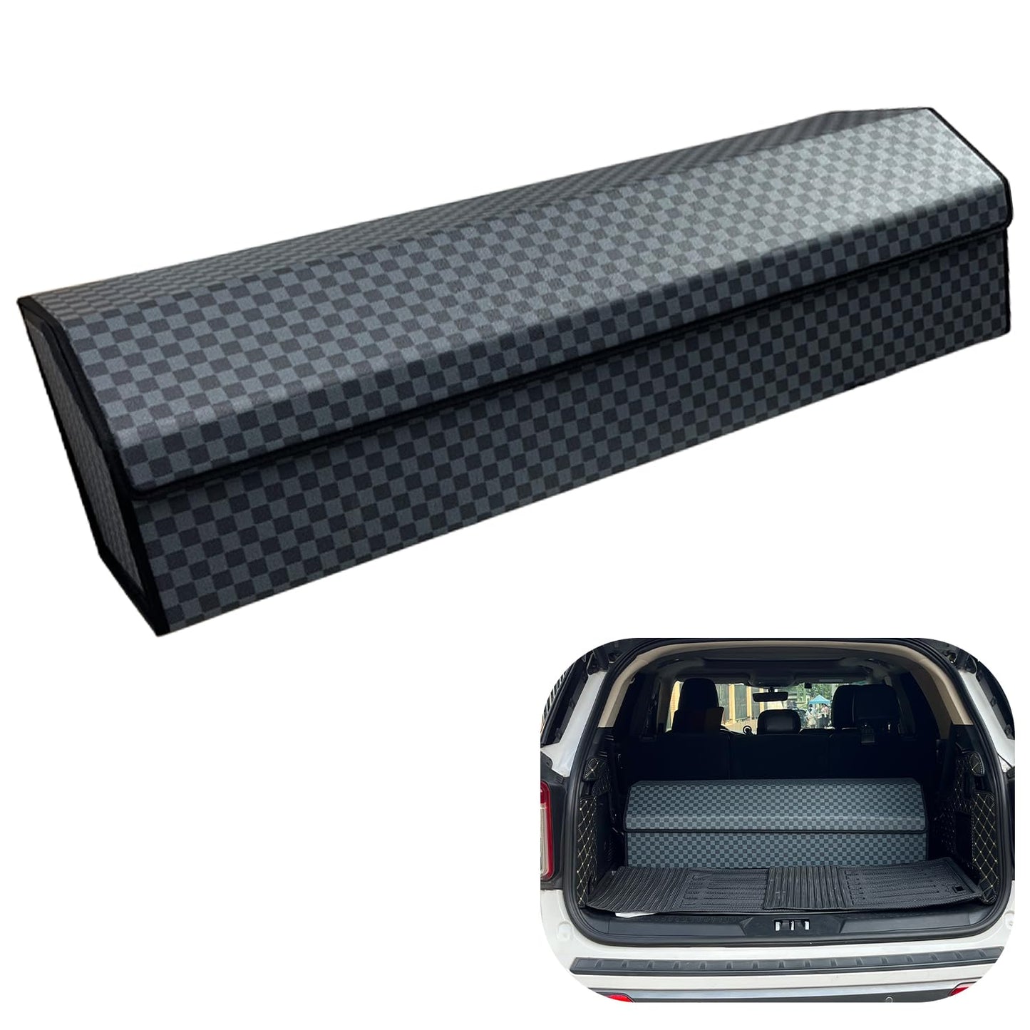 Car Trunk Organizer For Chevy Tahoe - Custom Fit, Large Space Outdoor Trunk Organizer with Leather,Hook-and-Loop Fastener,4-Layer Cover,For Chevy Tahoe 2021-2025