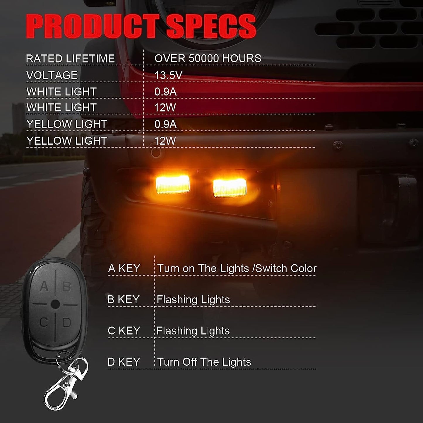 Upgraded Raptor Style Fog Light Assemblies for Ford Bronco Fit Bronco Switches 2021 2022 2023 With Remote Wiring Harness