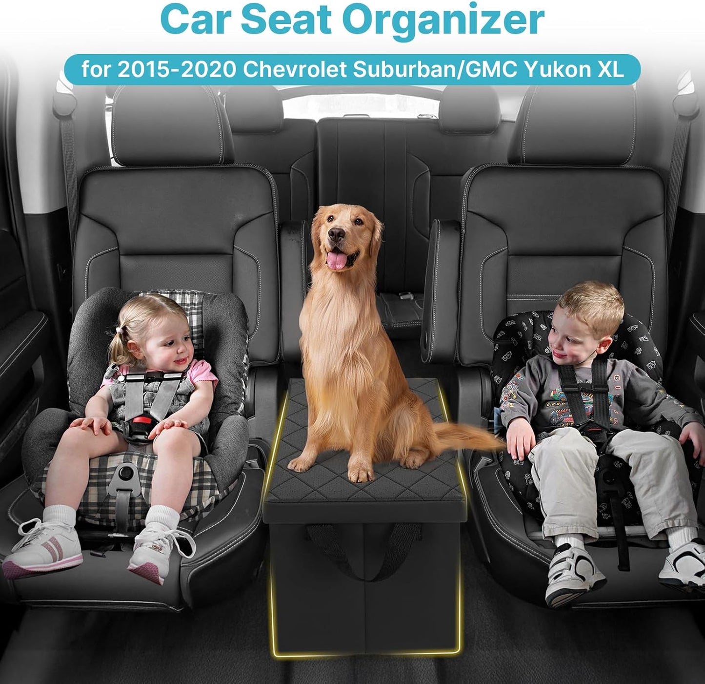 Mixsuper Liner Car Seat Organizer for 2015-2020 Chevrolet Suburban/GMC Yukon XL, Console Organizer Backseat Box for Chevy Suburban, Dog Toy Box Storage Bin Kids Toys Baby Supplies Travel Accessories