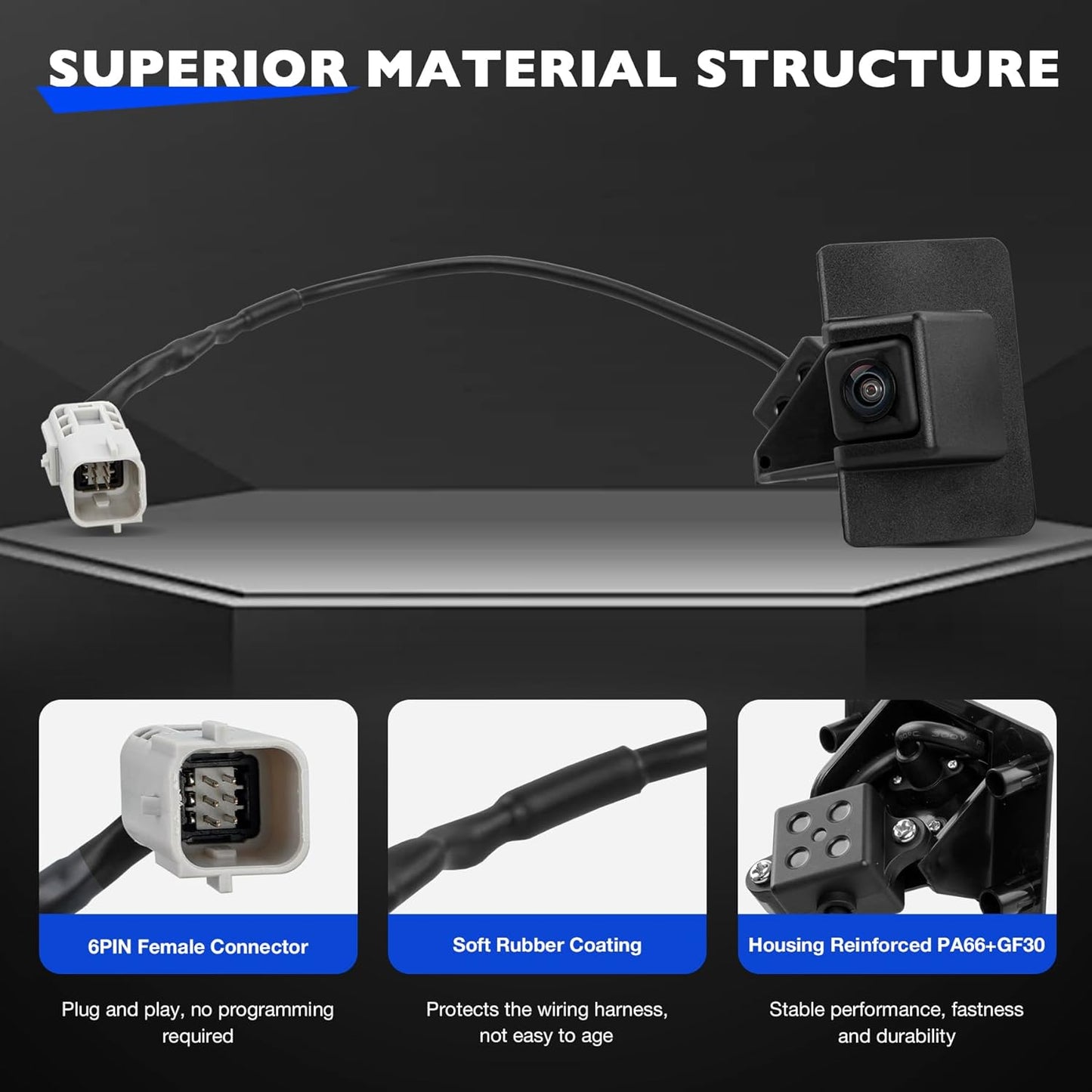 Backup Camera, Compatible with 2009-14 Cadillac Escalade ESV Chevy Tahoe Suburban GMC Yukon XL 1500 2500 Reversing Parking Cameras, Replace 22913932 19211811 22790290 22762723