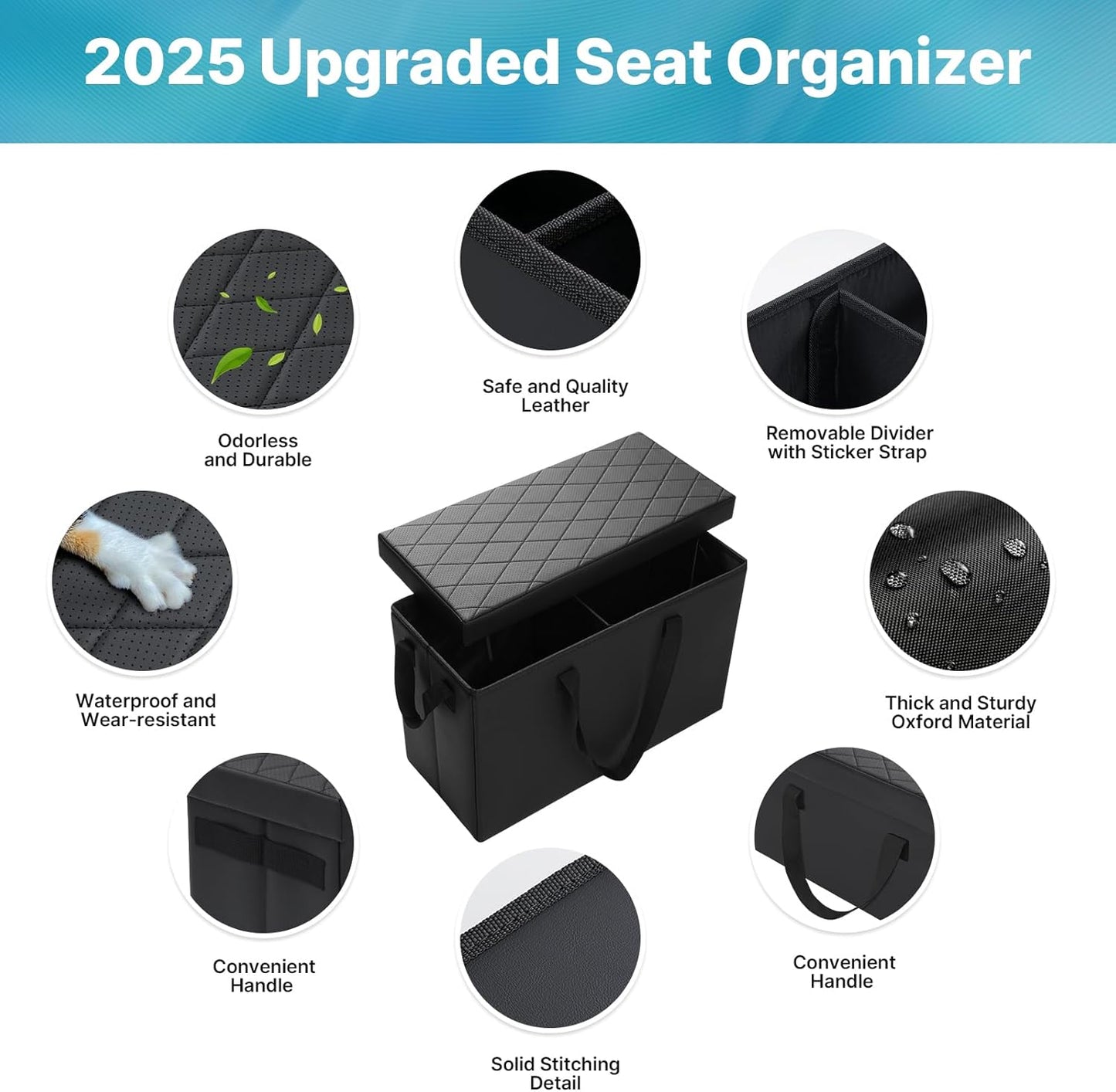 Mixsuper Liner Car Seat Organizer for 2015-2020 Chevrolet Suburban/GMC Yukon XL, Console Organizer Backseat Box for Chevy Suburban, Dog Toy Box Storage Bin Kids Toys Baby Supplies Travel Accessories