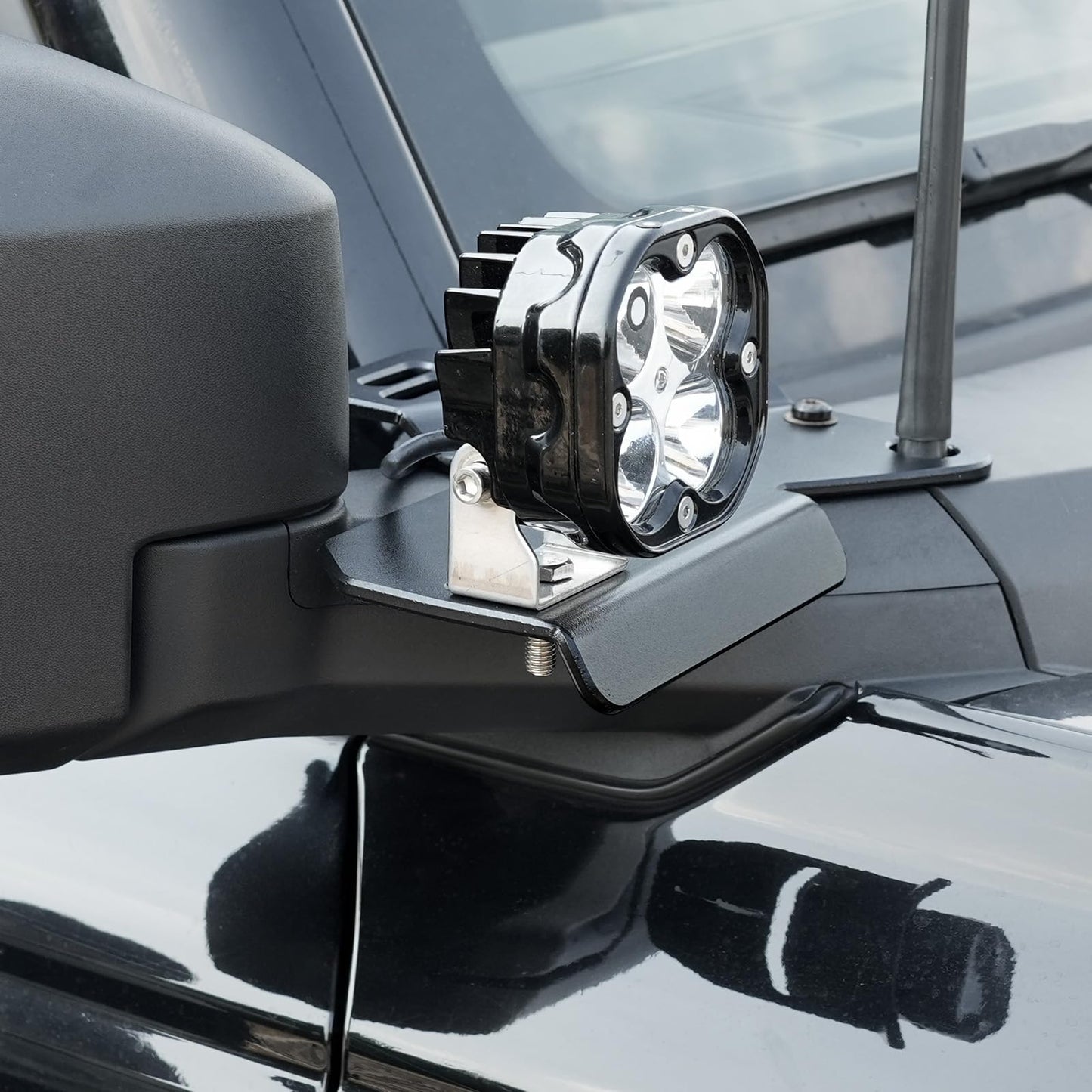 Bronco A-Pillar Light Mounts, Aluminum, No-Drill Pair