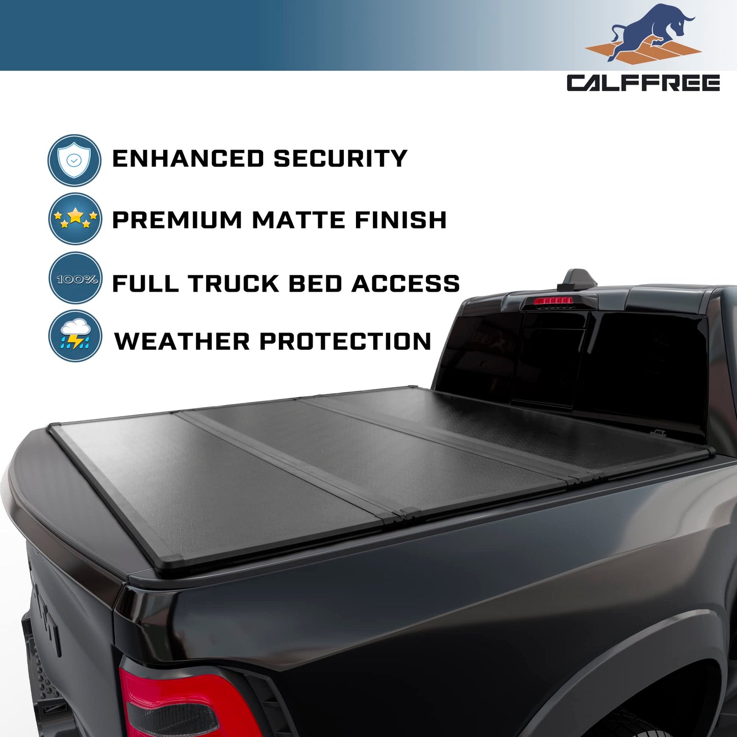 Hard Tri-Fold Truck Bed Tonneau Cover Compatible with 2009-2026 Dodge Ram 1500 & 2500