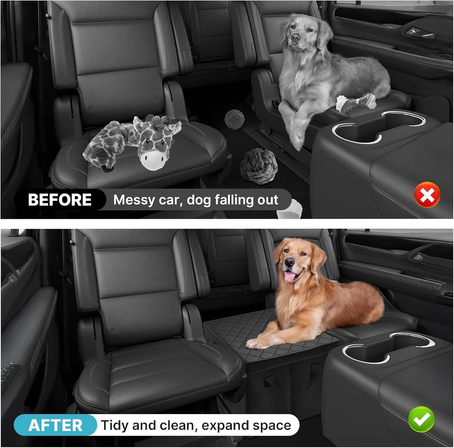 Mixsuper Liner Car Seat Organizer for 2015-2020 Chevy Tahoe/GMC Yukon, Console Organizer Backseat Box for Chevy Tahoe, Dog Toy Box Storage Bin Kids Toys Baby Supplies Travel Accessories