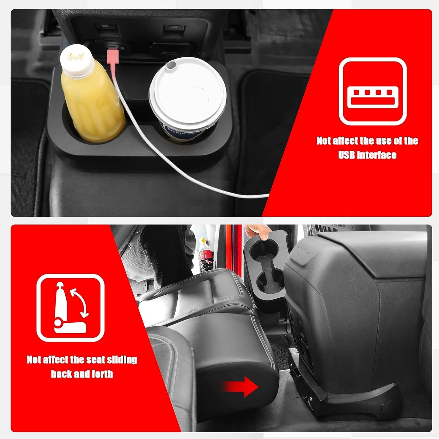 Removable Rear Dual Cup Holder for Ford Bronco 2021 2022 2023 2024 - OHMU