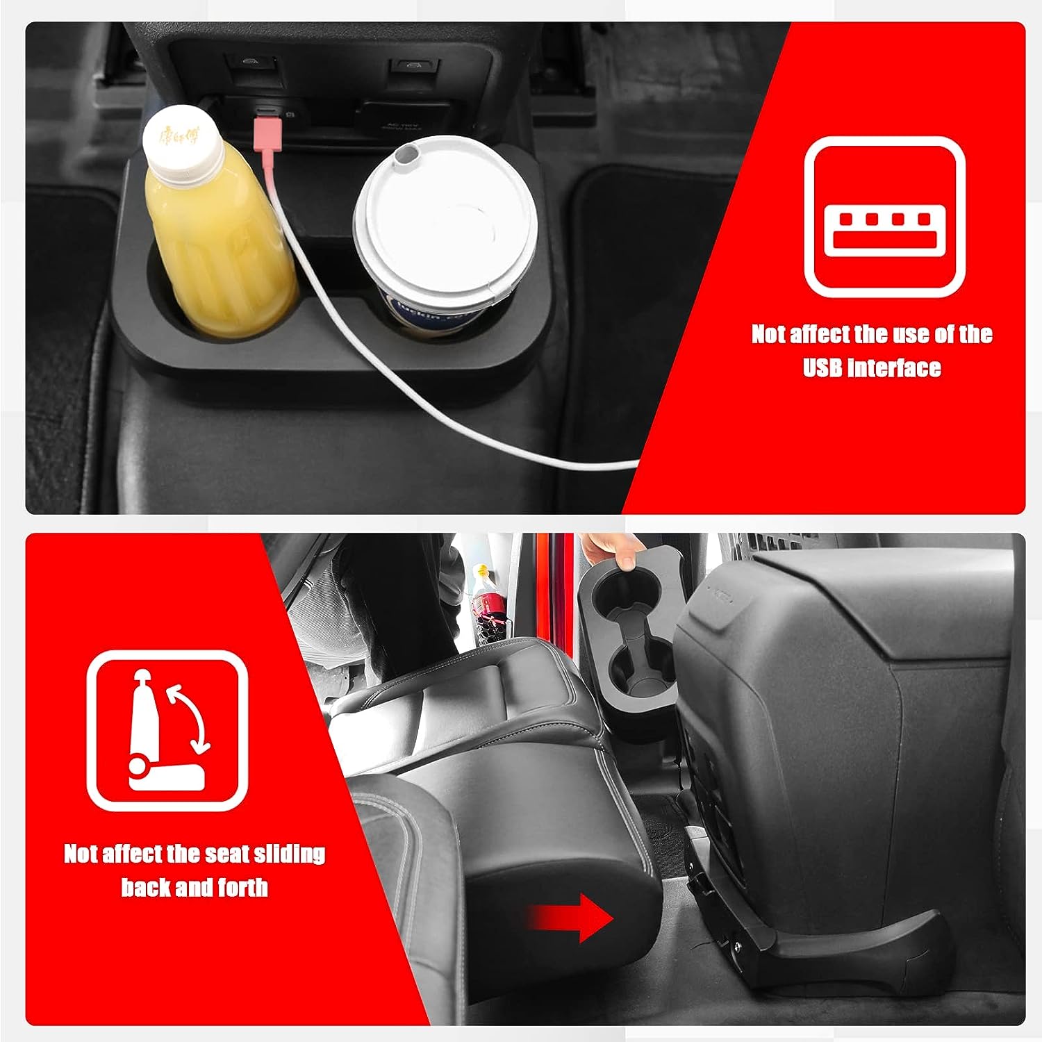 Removable Rear Dual Cup Holder for Ford Bronco 2021 2022 2023 2024 - OHMU