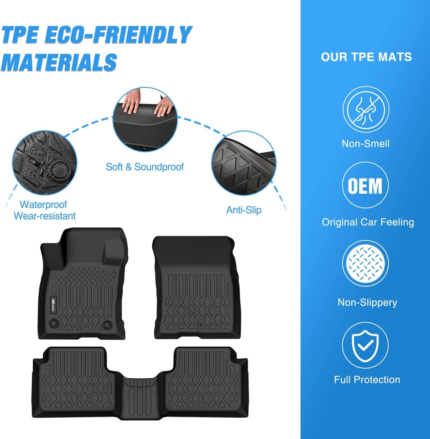 TPE Floor Mats for Ford Bronco Sport 4-Door 2021 2022 2023 - OHMU