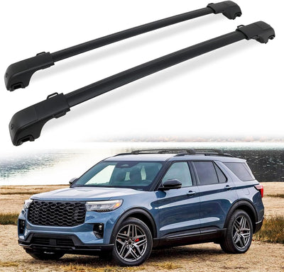 Lockable Roof Rack Cross Bars for 2020-2026 Ford Explorer w/Side Rails - 330 lb Capacity