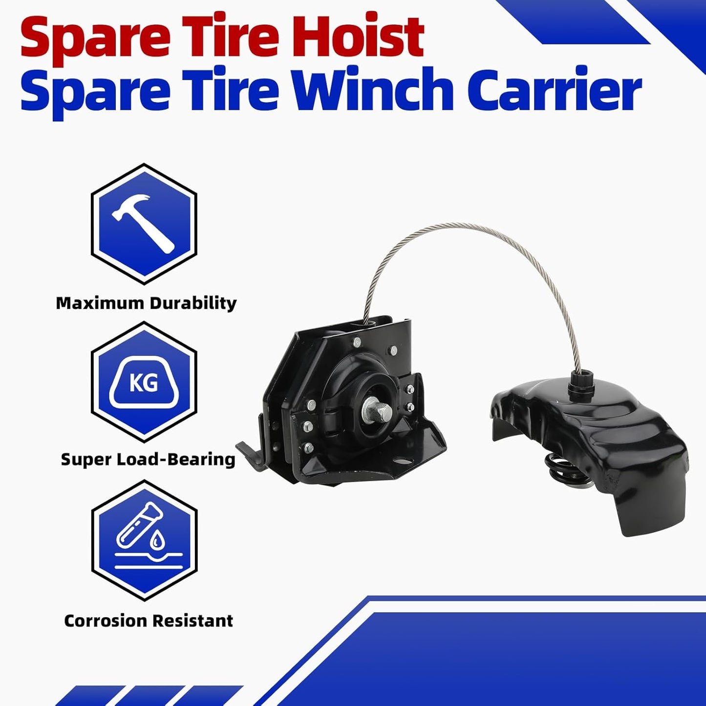Spare Tire Winch Hoist for 2001-2020 Chevy/GMC/Cadillac Full-Size SUVs - Replaces 924-517/22968178/25974845