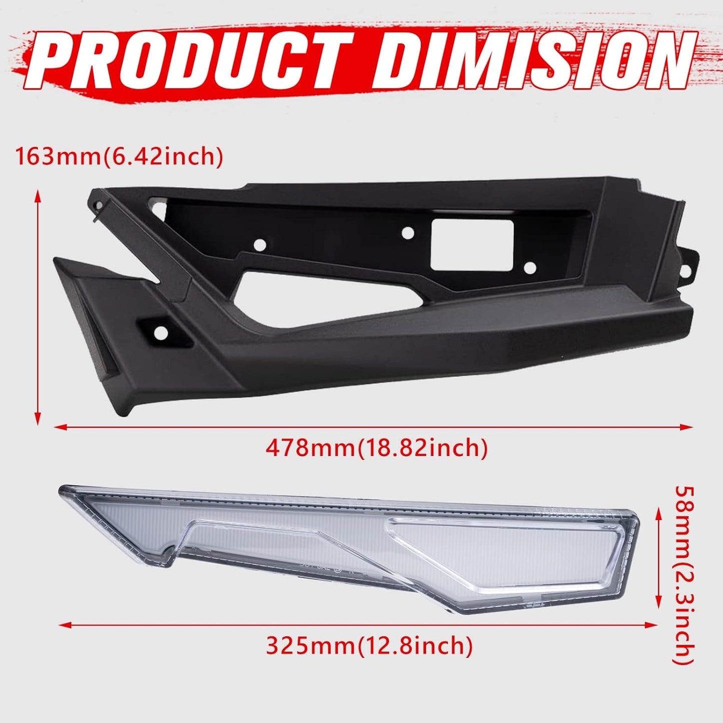 Front Upper Accent Panel & LED Light Kit for Polaris Slingshot S SL SLR R 2020-2024 - OHMU