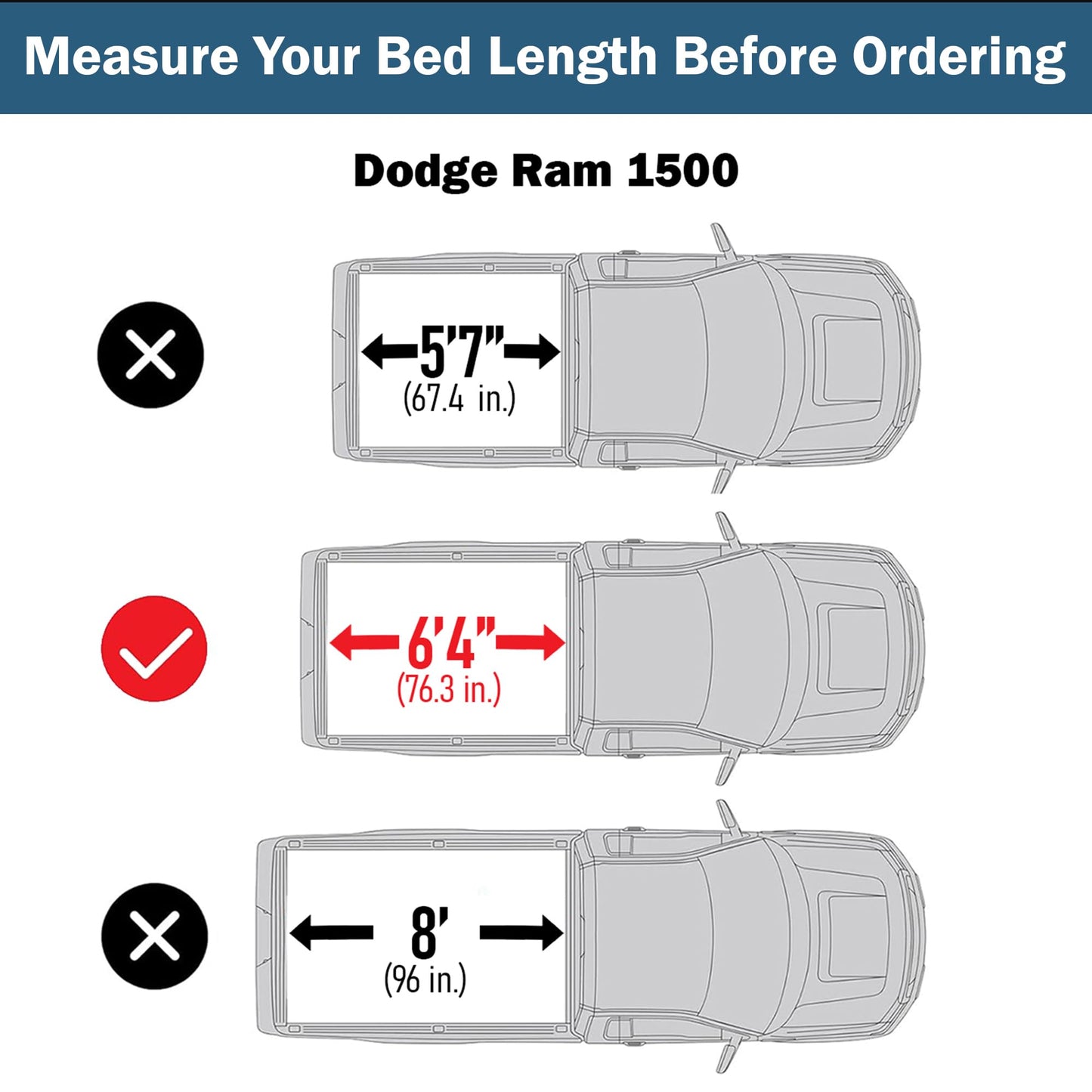 Hard Tri-Fold Truck Bed Tonneau Cover Compatible with 2009-2026 Dodge Ram 1500 & 2500