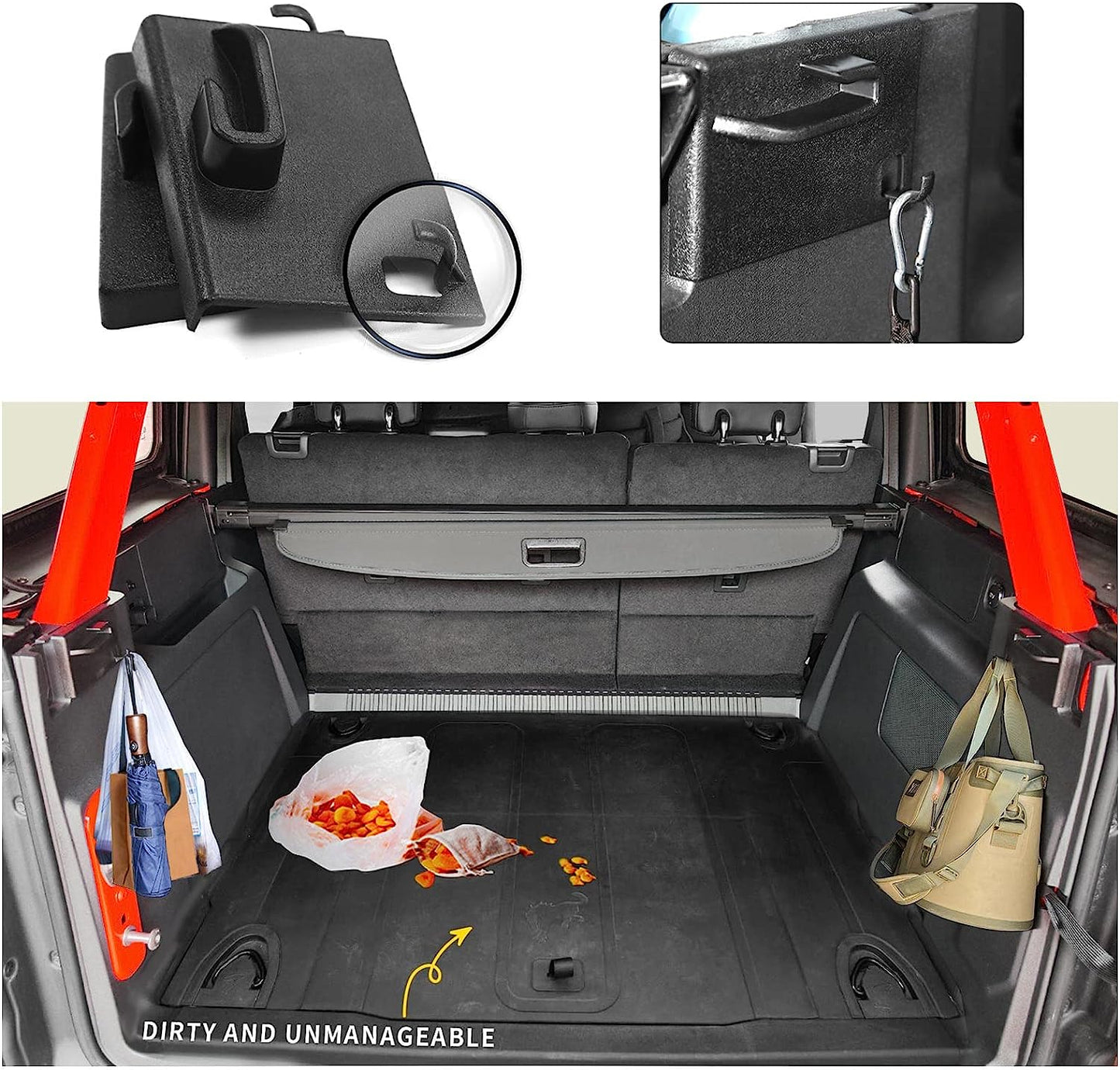 Trunk Cargo Cover for Ford Bronco Accessories 2021 2022 2023 2024 4-Door - OHMU