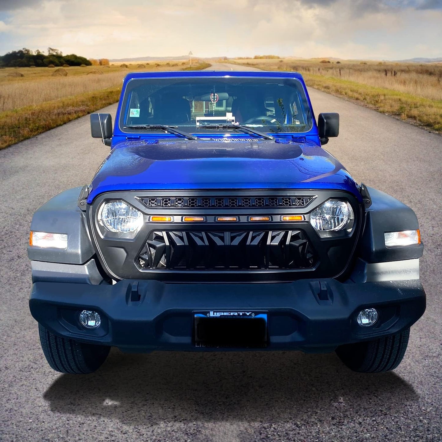 Mesh Grille Front Grill Cover for 2018+ Jeep Wrangler JL JLU JT Gladiator - OHMU