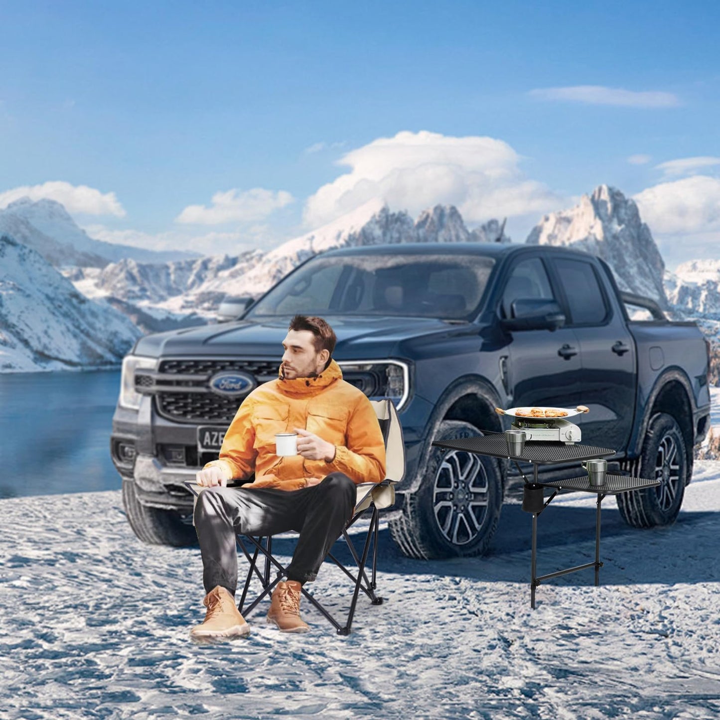 Adjustable Aluminum Tailgate Table - Lightweight Overlanding Camping Desk