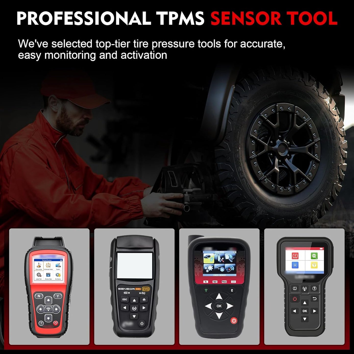 4-PCS Pre-Programmed 433MHz TPMS for 2016-2022 GM Models (Silverado/Malibu/Acadia/CT6) - Replaces 13598773
