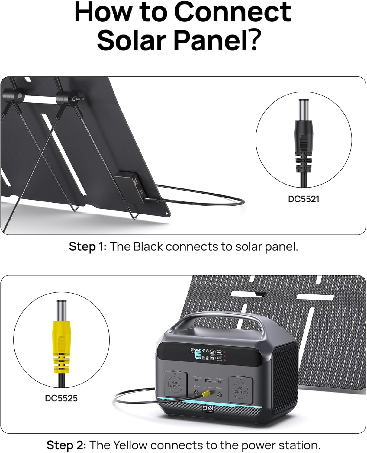 Solar Generator 600W (1200W Surge), Portable Power Station with 100W Solar Panel, 576Wh (180,000mAh) LFP Battery with AC & DC Outlets, 1Hour Fast Charging for Home & Emergency, Camping & RVs, CPAP