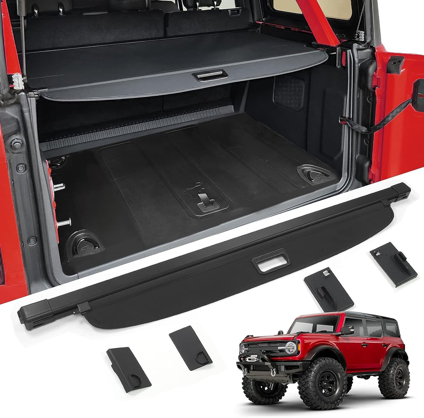 Trunk Cargo Cover for Ford Bronco Accessories 2021 2022 2023 2024 4-Door - OHMU